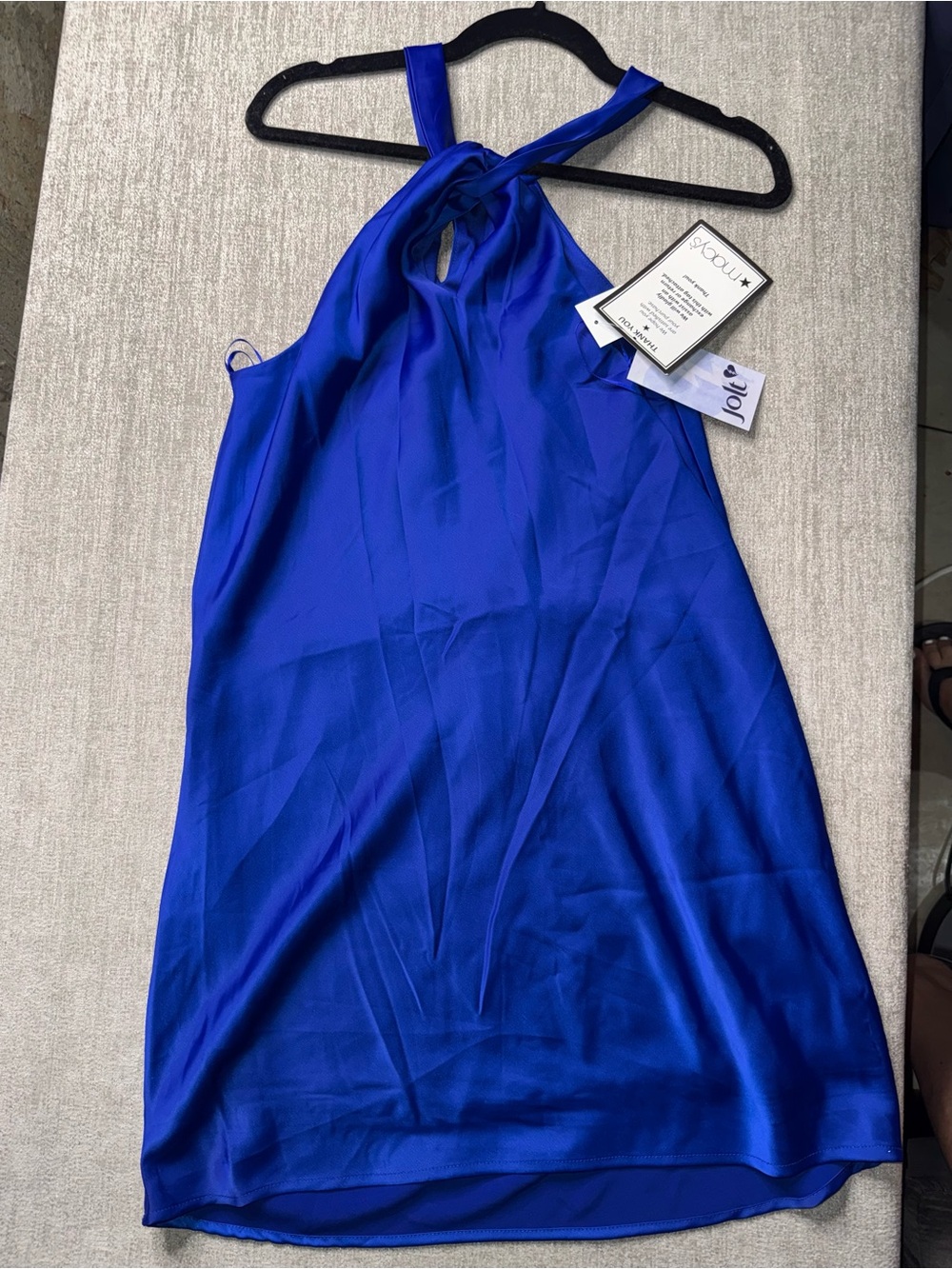NWT Jolt Royal Blue Satin Halter Mini Dress Women’s Medium